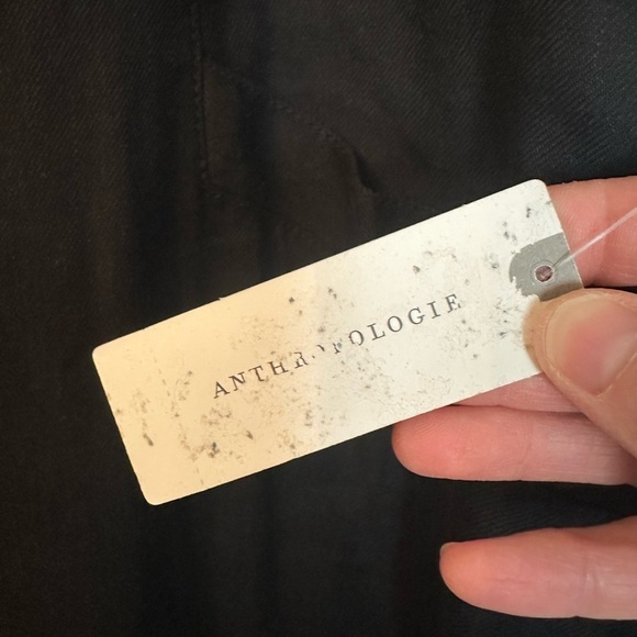 NWT Anthropologie Black Wide Leg Linen Belted Pants 14 - Picture 9 of 13